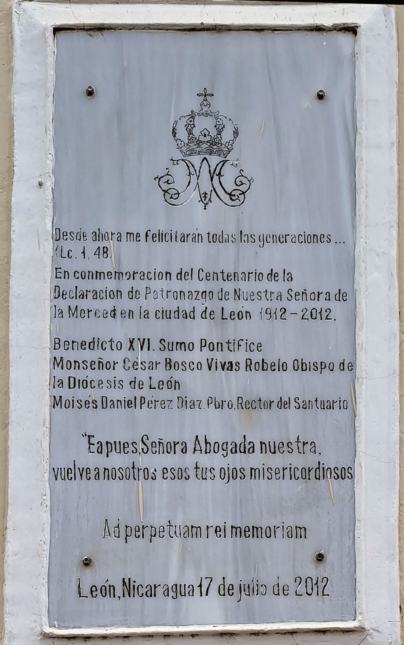 La virgen de La Merced: patrocita de León en 1912