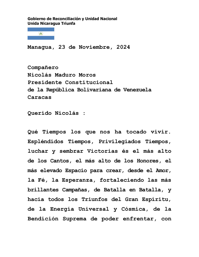 Enviamos mensaje de saludo y felicitación al Presidente de la República Bolivariana de Venezuela