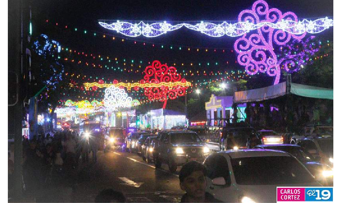 Los Altares y Nacimientos de la Avenida de Bolívar A Chávez, evocan entre música y luces, la paz conquista, del  pueblo nicaragüense