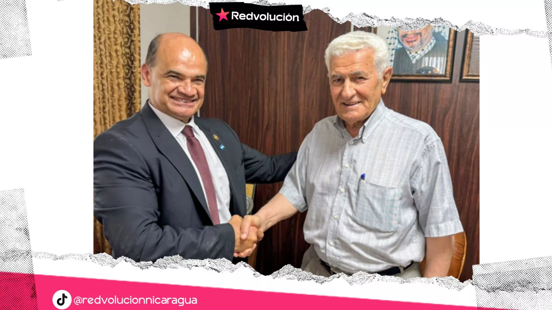 Pueblo Palestino envía saludo a Nicaragua por el 46/19 en encuentro con Abbas Zaki