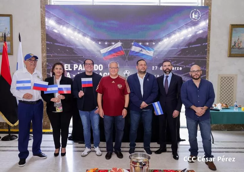 Representantes del Gobierno Sandinista viven con entusiasmo amistoso internacional en sede rusa