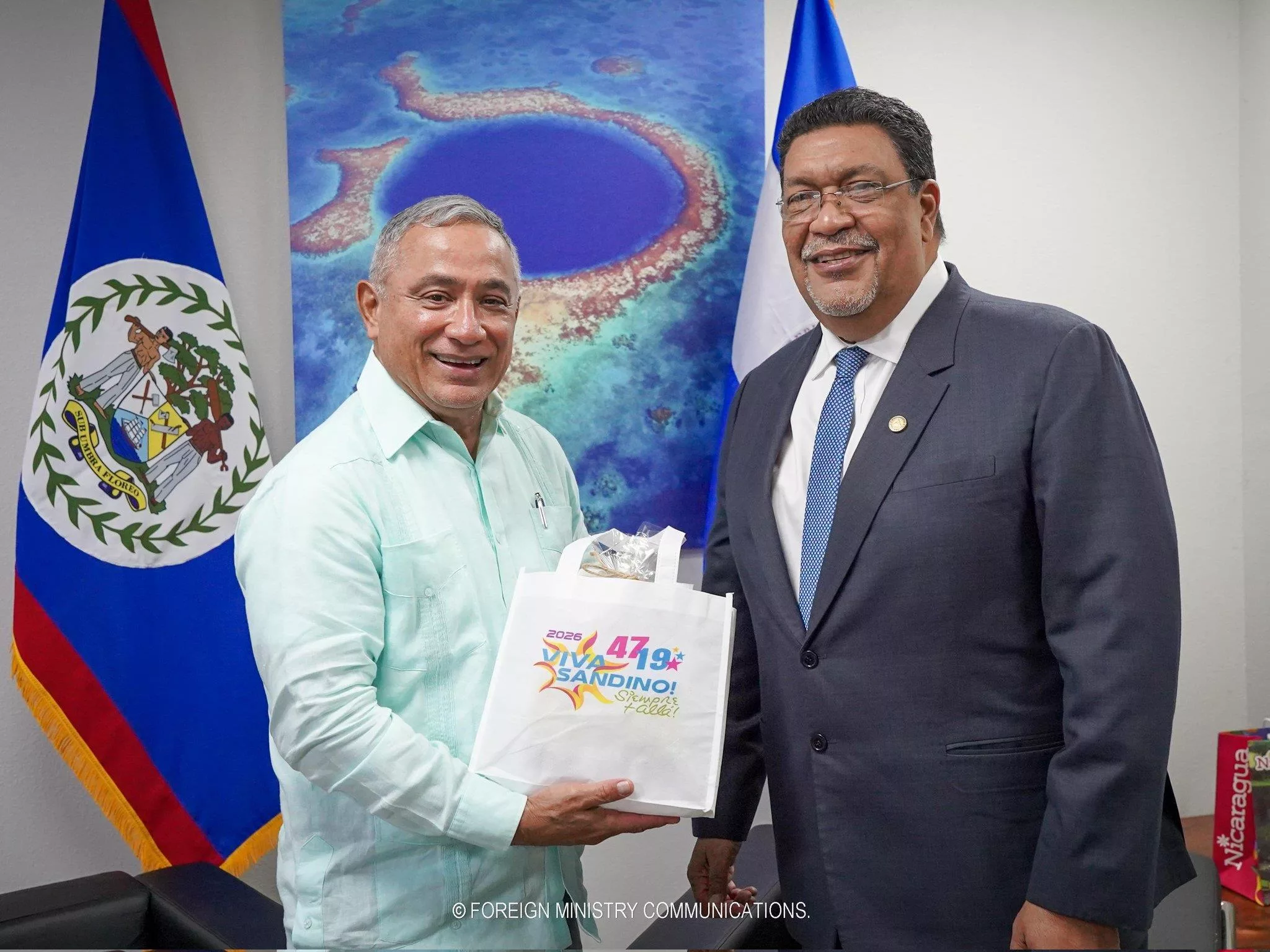 Primer Ministro de Belice recibe al Canciller de Nicaragua, Valdrack Jaentschke