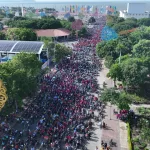 Desde las Alturas: Imágenes Reflejan la Unidad y el Compromiso del Pueblo en el Repliegue a Masaya