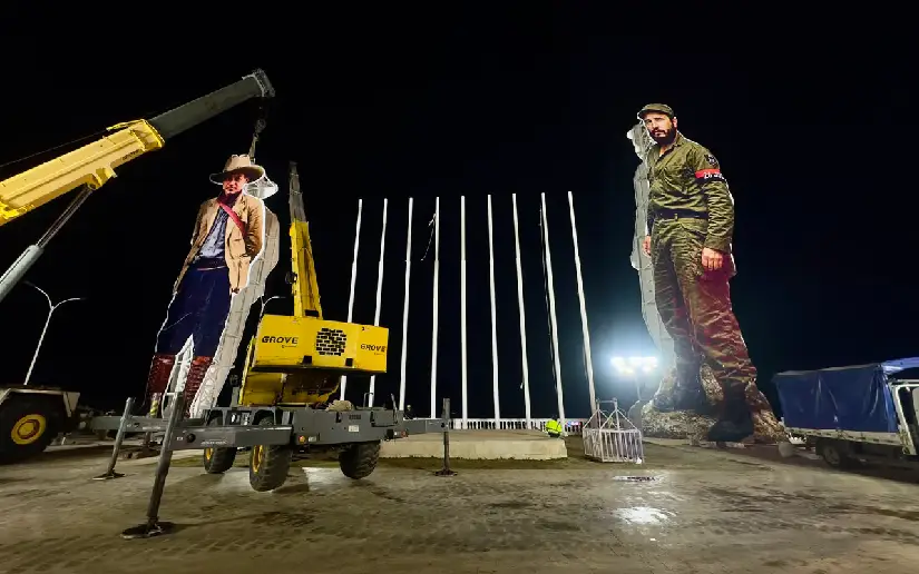 Gigantescas esculturas del Comandante Fidel Castro y General Sandino toman forma en el Parque Histórico Loma de Tiscapa